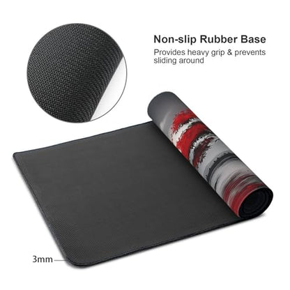 XXL Gaming Mouse Pad 35.4x15.7 Inch, Large Extended Desk Mat | Oriental Landscape Moon Design, Non-Slip Rubber Base, Water-Resistant Surface and Stitched Edges for Gaming, Office & Home - color: Oriental Landscape Moon