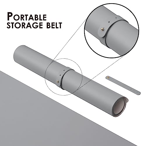Leather Desk Mat - Small Non-Slip PU Desk Pad for Office and Home - Desk Organization and Accessories - Ideal for Large Mouse Pad and Small Desk Mats on Top of Desks (Dark Gray,23.6"x 13.8")