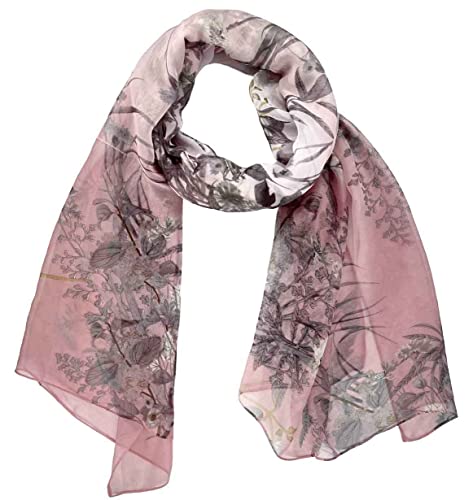 Xyueanlo Scarfs for Women Lightweight Scarves Fashion Print Floral Pattern Scarf Shawls - color: F-pink