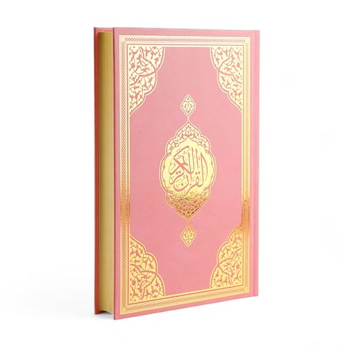 FURKAN The Noble Qur'an Arabic Large Size, Al Quran Al Karim, Islamic Gift, Gift for Men & Women, (6.7x9.5″) Hardcover Quran - Pink - color: Pink
