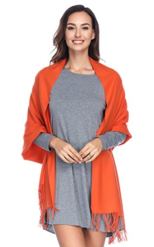 Pashmina Shawl Wraps Scarves Evening Dresses Wedding Bridesmaid for Women - color: Orange