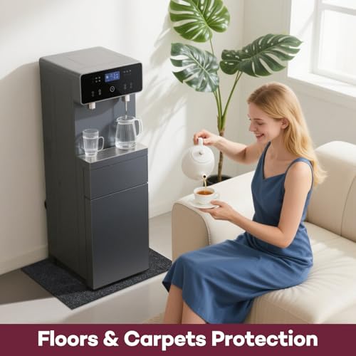 24 x 36 in Water Cooler Mat Excellent Absorbency Water Cooler Dispenser Mat with Non- Slip Rubber Backing Leak-ProofProtection for Water Dispensers Refigerators - color: Dark Grey
