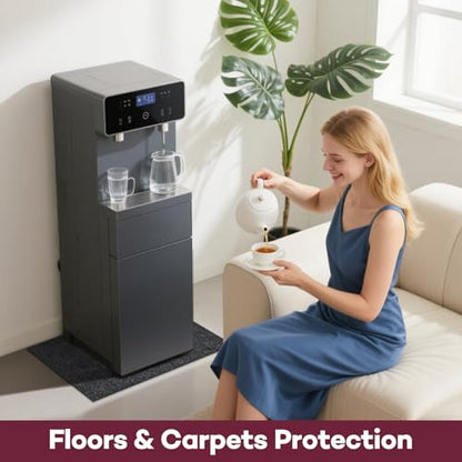 24 x 36 in Water Cooler Mat Excellent Absorbency Water Cooler Dispenser Mat with Non- Slip Rubber Backing Leak-ProofProtection for Water Dispensers Refigerators - color: Dark Grey