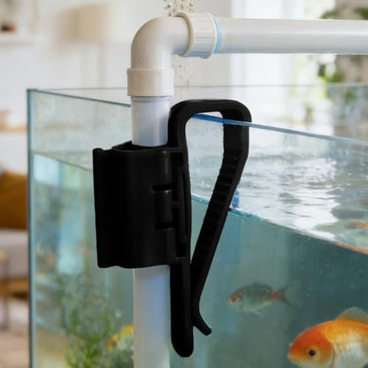 4Pcs Hose Holder, Plastic Fish Water Pipe Clamp, Aquarium Filtration Clip, Adjustable Aquarium Filtration Bucket Mounting Clip, Fit fir 8mm to 16mm Hoses (Black)