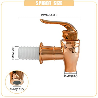 Biaungdo 2 Pcs Replacement Spigot for Beverage Dispenser, Rose Gold | Push Style, Beverage Dispenser Compatible, Carafe Spigot, Water Dispenser Replacement Spout Faucet - color: Rose Gold