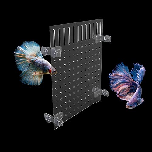 Fish Tank Divider Aquarium Acrylic Isolation Grid Board Divider with Suction Cups Accessories Transparent Plate Baffle Blocking Fish Partition Net Freshwater Ornament 25x30cm/9.84x11.81in - size: 25x30cm