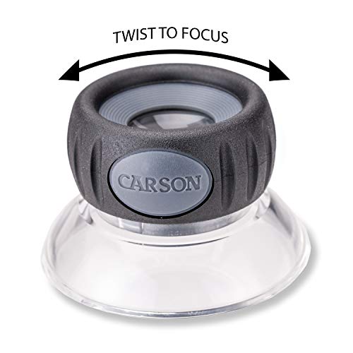 Carson LumiLoupe Plus 17.5x Power Stand Loupe Magnifier with Dual Lens Focusing System (LO-15), Black - style: .75" Diameter (17.5x)