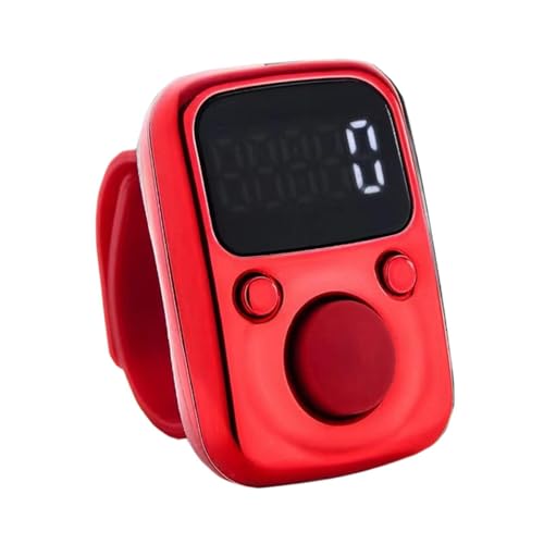 Tally Counter Portable Hand Finger Counting Clicker | Smart for Family Friends Home Young People Elderly Office Daily Wear - color: Red