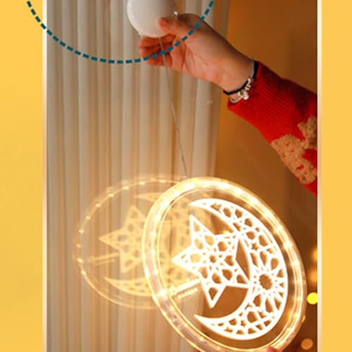 Star and Moon Light Garlands Ramadan Decorations Hanging Ambient Light High Brightness LED Decorative Moon Star Fairy Light for Wedding Party