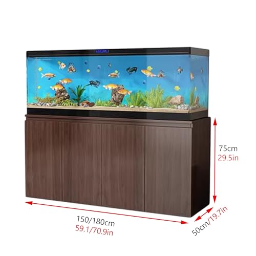 Aquarium Stand, Fish Tank Base with Shelves, Reptile Tank Stand, Height 75cm/29.5in, Two-Tiered, Storage Rack, Suitable for Living Room or Office(150x50cm/59.1x19.7in) - size: 150x50cm/59.1x19.7in