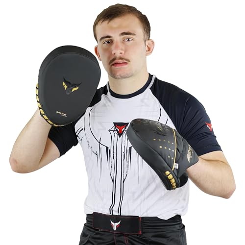 Mytra Fusion Boxing Pads - Focus Mitts MMA Muay Thai Boxing Mitts for Kickboxing Training and Martial Arts - color: Black