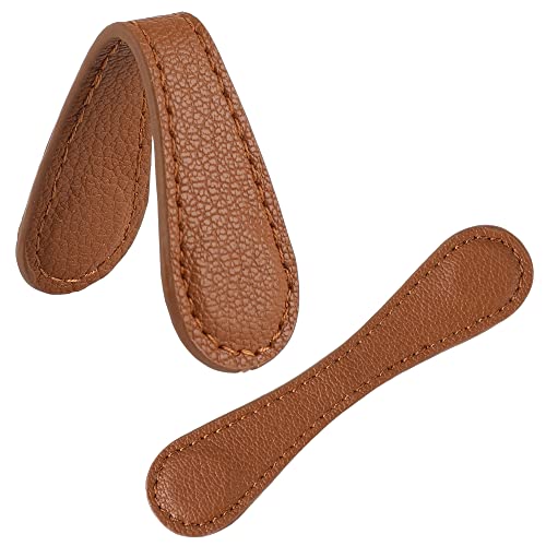 Leather Magnetic Bookmarks for Women Men, Handmade Page Markers for Book Lovers for Reader Writers Authors Poets (2 Pack-Brown) - color: 11-brown