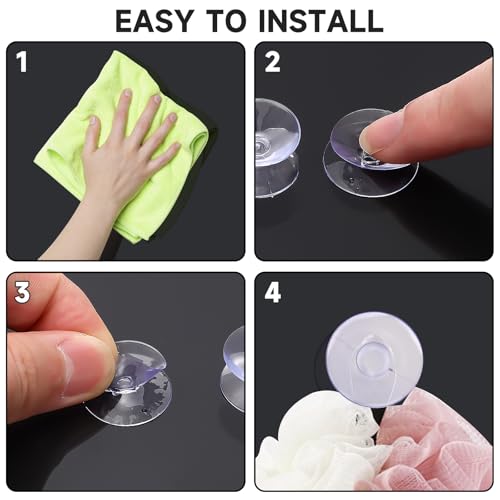 TEHAUX 10pcs Double Sided Suction Cups, Clear Heavy Duty Silicone Sucker Pads, Glass Table Top Spacers Bumpers for Furniture, Window, Bathroom & Aquarium (30mm/1.18")