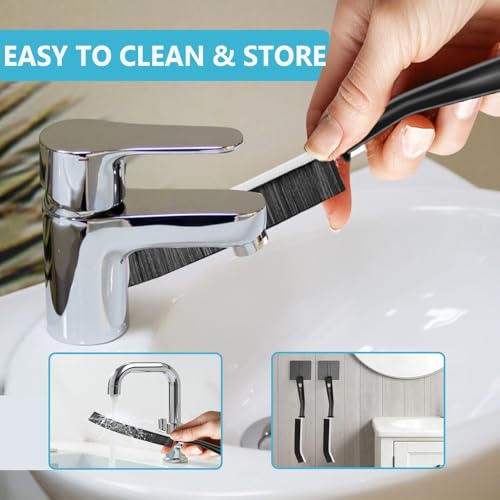 9PCS Crevice Cleaning Brush, Hard Bristle Scrub Brushes Tools | Grout Cleaner Brush for Deep Cleaning Gap, Multifunctional Grout Brush for Home, Bathroom, Kitchen, Window and Corners