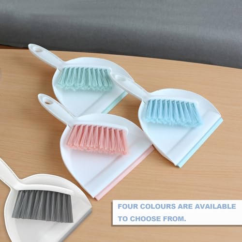 Mini Broom and Dustpan Set Small Dust pan & Brush Set Portable Cleaning Tools for Home Office RV Camping Learning (Blue) - color: Blue