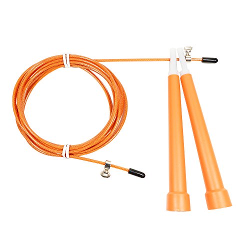 10 FT Adjustable Speed Jump Rope for Crossfit Boxing MMA Double Unders WOD Skipping Workout Fitness Cardio Endurance Training Martial Arts - Adjustable for Men, Women, Children - color: Orange