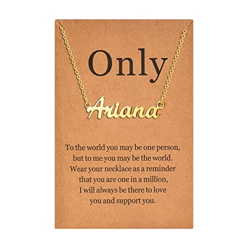 Lcherry Name Necklace Personalized for Women Gold Plated Nameplate Necklace Gifts for Girls - style: Ariana