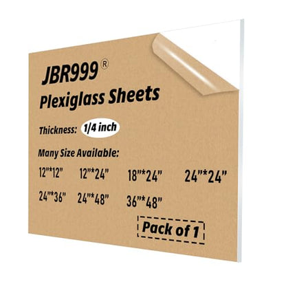 24x24 Clear Plexiglass Sheet, 1/4 Thick, 6mm Cast Acrylic for DIY Crafts, LED Projects, Tabletop, Aquarium Lid, Window