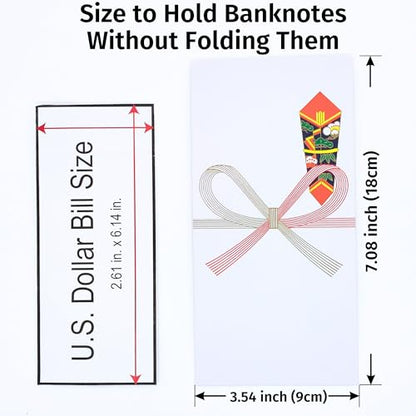 Japanese Traditional Paper Cash Gift Envelopes, 15 Pack - size: 7.07 x 3.50 in (15 Pack)