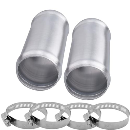 AC PERFORMANCE 1.75" (45mm) OD Aluminum Alloy Hose Joiner Silicone Pipe Connector Bead, 4" Length with 304 SS Clamps, Pack of 2 - size: 1.75" (45mm) - 2PCS