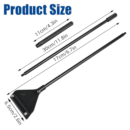Algae Scraper for Glass Aquariums - 25.6 Inch Rigid Long Handle Aquarium Razor Scraper Tool, Screw-Locked Fish Tank Cleaner with 10 Stainless Steel Blades & Hex Wrench, Optimized for Flat Glass - size: 25.6inch