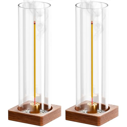 2 Pack Incense Holder for Sticks, Insence-Stick Holder Ash Catcher with Removable Glass, Anti-Ash Flying Mess-Free Incense Burner, Perfect for Meditation Yoga Relaxation, Home Decor
