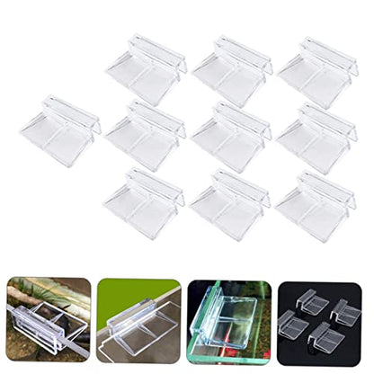 Toddmomy 10pcs Acrylic Aquarium Support Bracket Fish Tank Cover Holder for Prevents Fish from Jumping Out Easy to Use Acrylic Racks