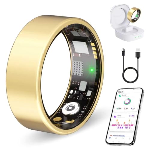 Smart Ring No Subscription, Health Tracker Ring for Women (Gold, 8#) - color: Gold, size: 8#