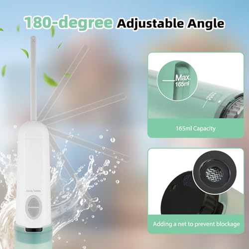 Hibbent Portable Bidet for Travel, High Pressure Handheld Electric Sprayer, Rechargeable Travel Bidet for Women & Men, Personal Hygiene Cleaning, Soothing Postpartum Care, perineal, Green - color: Green