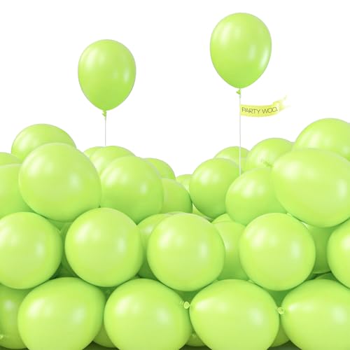 PartyWoo Lime Green Balloons 50 pcs 5 Inch Small Mini Neon Yellowish Light Green Latex Balloons for Graduation Halloween Safari Summer Weddings Baby Showers Birthday Party Decorations Green-Y6 - color: Green-y6, size: 5 inch