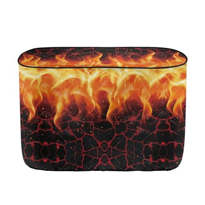 Fire Pattern Double 20lb RV Propane Tank Cover Reliable Weather Resistant Gas Cylinder Cover Travel Trailer Polyester Waterproof Cover Halloween Dec - color: Fire Pattern, size: S(20LB)