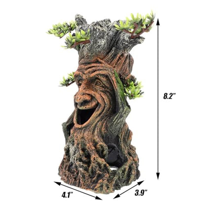 Tfwadmx Fish Tank Tree Trunk Decoration Aquarium Statue Hollow Stump Root Branch Hide Freshwater Saltwater Terrarium Accessories Ornament for Betta,Fighting Fish, Crayfish, SuckerFish,Guppy,Shrimp