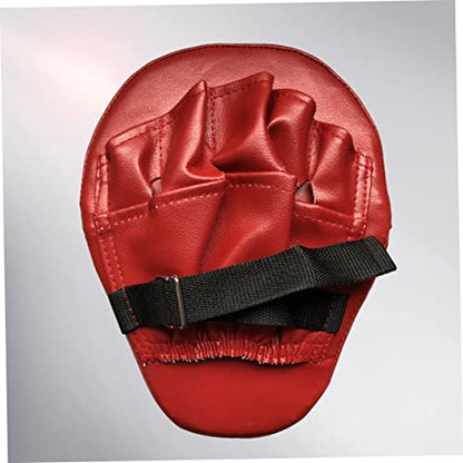 BESPORTBLE Creative Boxing Mitts PU Punch Pads for Martial Arts Training Curved Design Breathable Sweat for Kickboxing Thai Karate Black Red