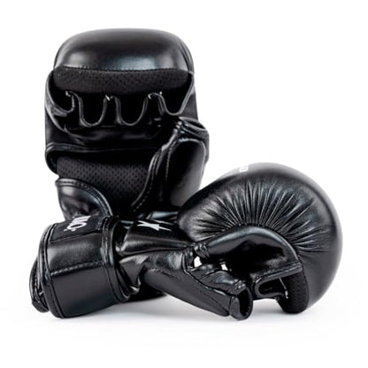 YOKKAO MMA Gloves - Ground Pro and Sparring | Layered Foam Padding | Produced at YOKKAO Factory, Thailand | Grappling, Striking, Ground-and-Pound | S/M-L/XL - color: Black MMA Sparring, size: Large-X-Large