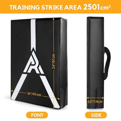 Large Kick Shield - 24" Muay Thai Kickboxing Pad with 5 Padded Handles, Dense Foam for MMA, Boxing, Martial Arts, Karate, Taekwondo Training (1 Unit)