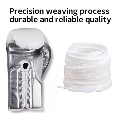 Replacement Laces for lace-up Boxing Training Gloves, Spare high-Strength Laces for Boxing Gloves (Pack of Three Pairs) - color: White
