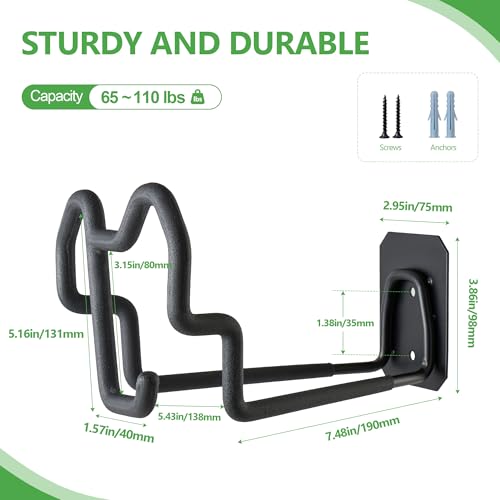Wall Mount Hose Holder with Nozzle Slot,Rust Resistant,Matte Black | Multi-purpose heavy duty garden hose holder with rust resistance,easy to assemble for indoor and outdoor use,fits 100ft hoses - color: Matte Black