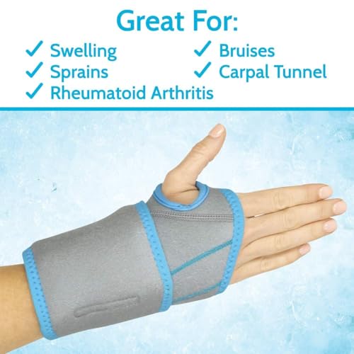 Arctic Flex Wrist Ice Pack Wrap - Refreezable Gel Compression Support | Flexible Hot & Cold Brace for Injuries, Rheumatoid, Tendinitis, Swelling & Carpal Tunnel - Reusable for Pain & Muscle Therapy