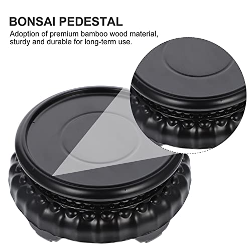 Alipis Bonsai Rotating Pedestal 5.11in Round Flowerpot Base Vase Display Stand for Tea Set Small Fish Tank Jade Home Office Flower Shop and Garden Decor