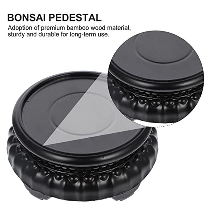 Alipis Bonsai Rotating Pedestal 5.11in Round Flowerpot Base Vase Display Stand for Tea Set Small Fish Tank Jade Home Office Flower Shop and Garden Decor