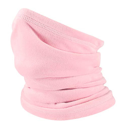 Polar Fleece Neck Warmer - Windproof Winter Neck Gaiter Cold Weather Face Mask For Men Women - 1 Pack - color: 1 Pack Pink