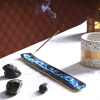 Bless-International Traditional-Handmade-Burner Wooden-Incense-Stick-Holder Ash-Catcher-Stand for-Aromatherapy-Meditation-Yoga (Meditation Time) 10 Inches, Pack of 1 - color: Meditation Time,10 Inch, size: One Holder