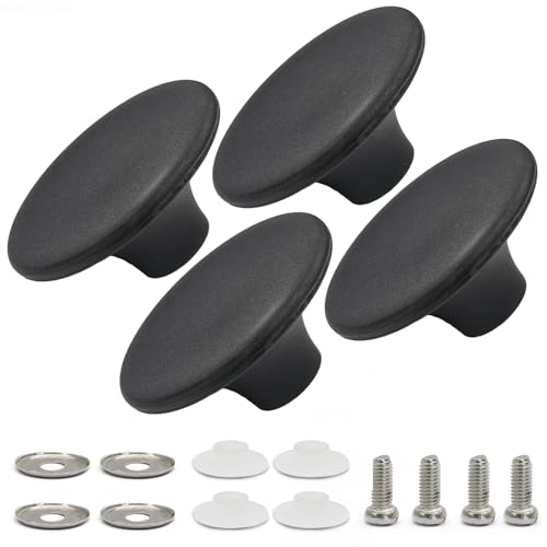 Dutch Oven Knob, Black Lid Knob Replacement, 4pcs | for Enameled Ceramic Cast Iron Dutch Oven Pot Lid, Pan Lid Handle - color: Black-4pcs