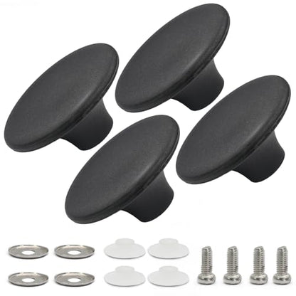 Dutch Oven Knob, Black Lid Knob Replacement, 4pcs | for Enameled Ceramic Cast Iron Dutch Oven Pot Lid, Pan Lid Handle - color: Black-4pcs