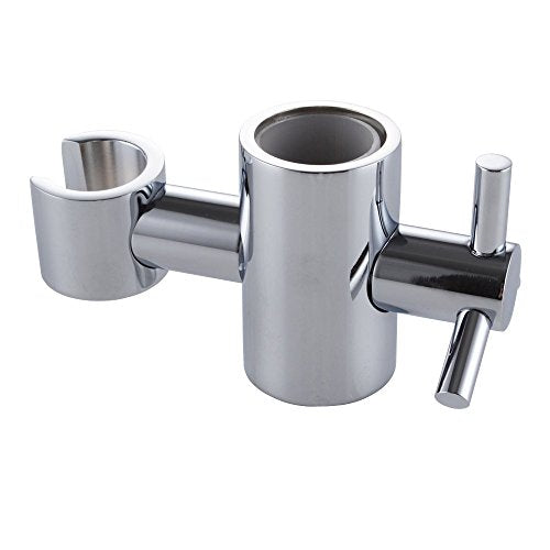 Solid Brass Replacement 25mm Hand Held Shower Bracket for Slider Height & Angle Adjustable Sprayer Holder on Slide Bar, Chrome