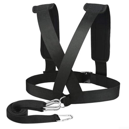 Sled Harness for Resistance Training with Adjustable Waist and Shoulder Pads Nylon Straps Pulling Rope for Strength and Speed Workouts