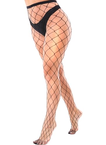 lmotpe Plus Size Fishnet Tights Stockings Women's High Waist Stockings for Women - color: Black L Mesh 1
