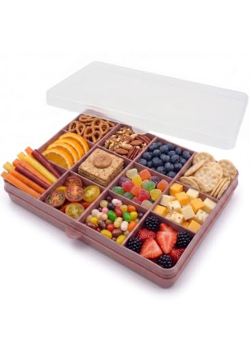melii Snackle Box |12-Compartment Snack Container with Removable Dividers, BPA-Free Food Storage for Travel, School & On-the-Go Snacks, Kids & Family Organizer (Berry) - color: Berry