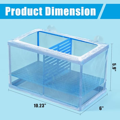 AQUANEAT Fish Tank Breeder Large Mesh Net Fry Saver Aquarium Spawn Hatchery Isolation with Suction Cups Hatchery Incubator for Shrimp Betta - size: Large