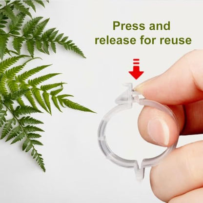 Secured Plastic Plant Clip, 2025 Upgrade Plant Support Clips Reusable Garden Clips, Garden Clips for Climbing Plants, Plastic Trellis Clips Tomato Grape Vine Vegetables Plant Fixing Clips (50, Black) - color: Black